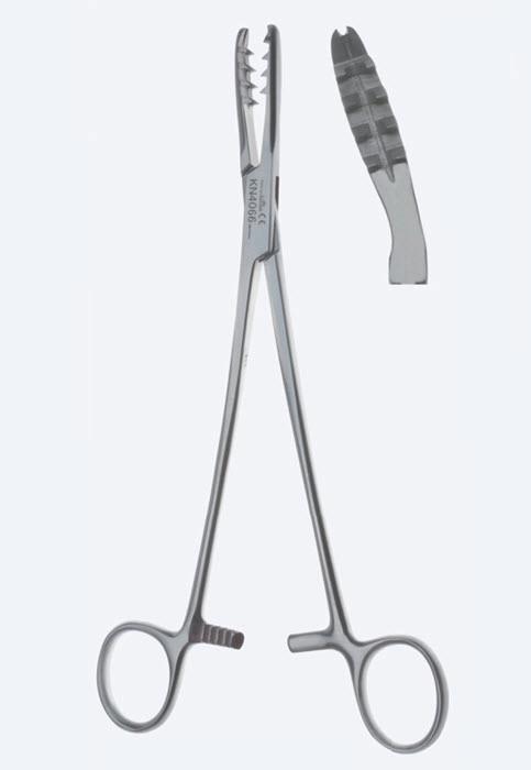 Зажими Bircher-Ganske для утримання кісток, для метрвої частини кістки, з кремальєрою, ширина 6,9 мм, довж 205 мм. Бренд - Asanus Medizintechnik Gmb, Німеччина